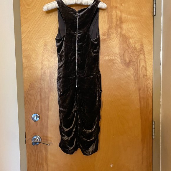 Dark Grey Nicole Miller Velvet Dress - Picture 3 of 10